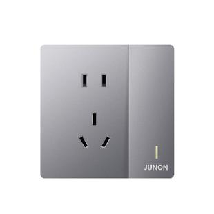 俊朗开关插座面板五孔86型暗装灰色家用多孔usb快充官方旗舰正品