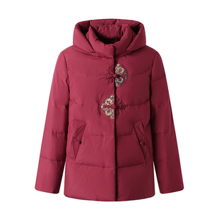 老年人羽绒服女2025新款妈妈加厚保暖鸭绒外套老太太奶奶冬季衣服