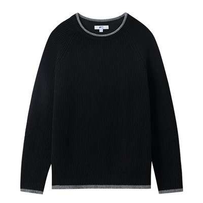 回力黑色圆领针织毛衣打底衫