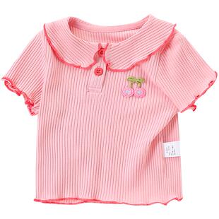 童装女童短袖polo衫夏季新款女宝宝儿童洋气纯棉上衣半袖小童T恤