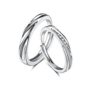 CCO恋爱频率情侣对戒轻奢小众高级莫比乌斯环开口戒指纪念日礼物
