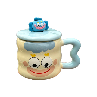 陶瓷马克杯带盖带勺大容量咖啡杯