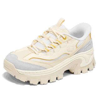 斯凯奇闪穿蜜糕鞋春季新款女一脚蹬休闲运动鞋厚底增高黑白老爹鞋