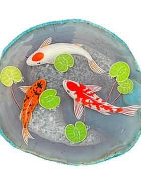 石材摆件现代办公室手绘饰品