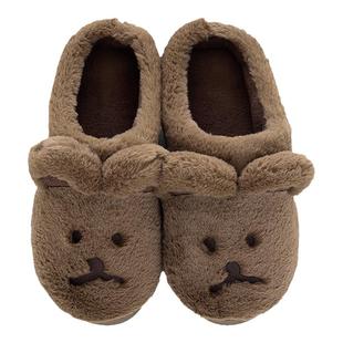 韩国Romane可爱卡通毛绒拖鞋棉拖居家室内保暖防滑女厚底包跟拖鞋