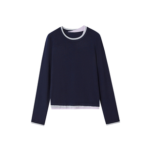 indicia标记2026春季新款松弛感撞色领舒适短款显高针织L2A6ZZ045