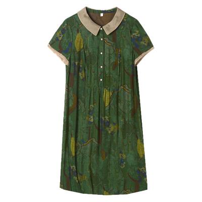 复古优雅舒适中裙连衣裙