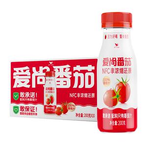 统一爱尚番茄樱桃番茄汁小红瓶100%NFC番茄汁200ml*10瓶
