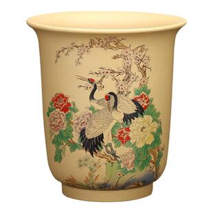 紫砂兰花盆专用圆形精品大号金钟桌面君子兰蕙春兰古典陶瓷中国风