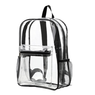 透明双肩包女韩版大容量学生书包健身包时尚潮流男士PVC防水背包