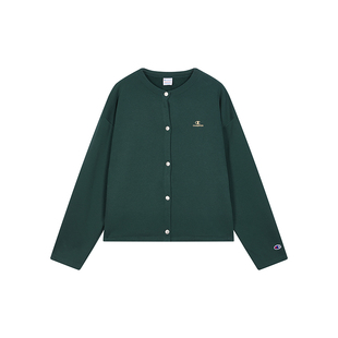 Champion冠军卫衣开衫女25冬季新款刺绣字母logo纯色纽扣休闲外套