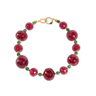 若华珠宝朝霞 红宝石手链手串18K金材质彩宝首饰翡翠多宝石设计