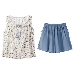 安之伴【巨凉感】睡衣女夏季2026新款纯棉梭织甜美背心绵绸家居服