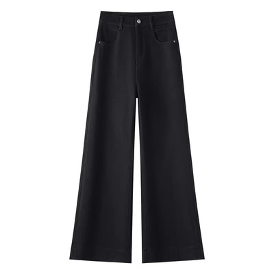 加绒黑色牛仔裤女2025秋冬季新款