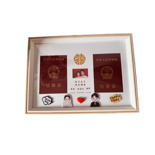 结婚证相框创意可爱情侣夫妻周年纪念领证登记照婚姻证件摆台礼物