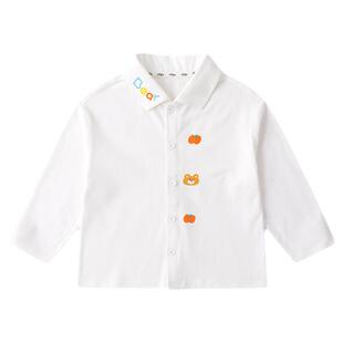 嘟嘟家儿童衬衫春秋款男童白衬衫百搭女童上衣校园风宝宝卡通童装