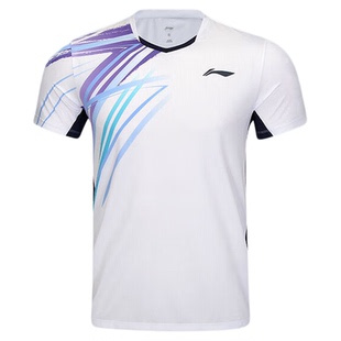 李宁新款羽毛球服男女速干透气短袖省队系列运动T恤上衣AAYV039