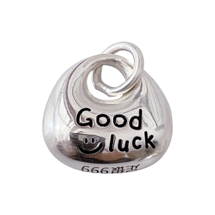 定制刻字银坨坨吊坠999足银实心胖福编绳项链毛衣链DIY饰品礼物