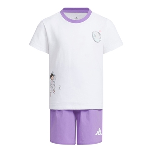 Adidas阿迪达斯25夏新款儿童装女小童休闲短袖套装运动服JM7977