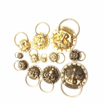 中式仿古门环大门纯铜拉手老虎头