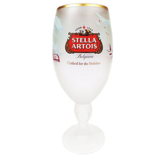 原装进口圣诞限量版时代啤酒杯Stella玻璃杯子高脚杯330和500ml
