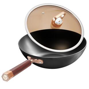 赫巴兹极铁不粘锅老式铁锅炒菜锅家用电磁炉燃气灶专用熟铁无涂层