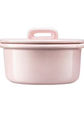 北鼎双耳陶瓷小盅汤碗家用早餐蒸蛋甜品小碗带盖日式陶瓷碗绿粉色