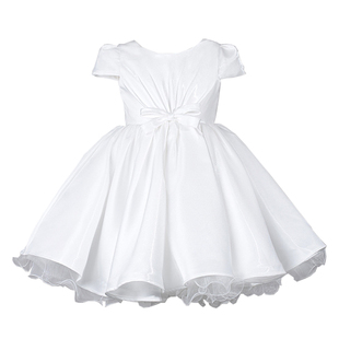 儿童夏季白色蓬蓬婚礼连衣裙子洛丽塔花嫁女宝宝生日礼服花童婚纱