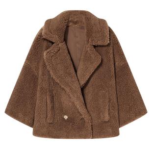 【美拉德】Goodland美地女装冬季时尚短款保暖环保羊毛皮草外套