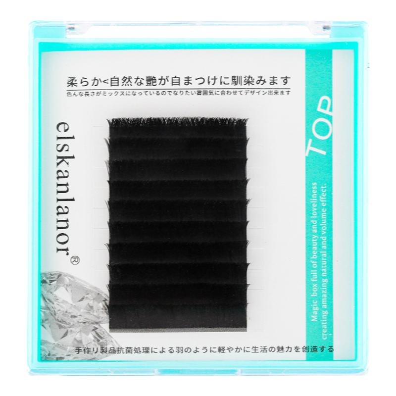0.15V型嫁接睫毛 一秒开花柔软扁毛单根自动加密不散根美睫店专用