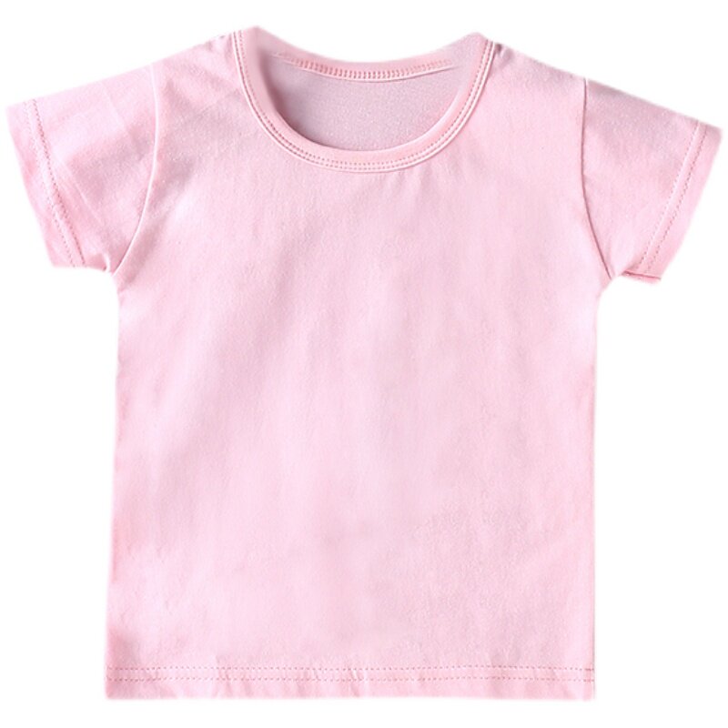 儿童纯白色男童夏款衫纯棉中大童装女童短袖t恤棉小孩衣服打底衫