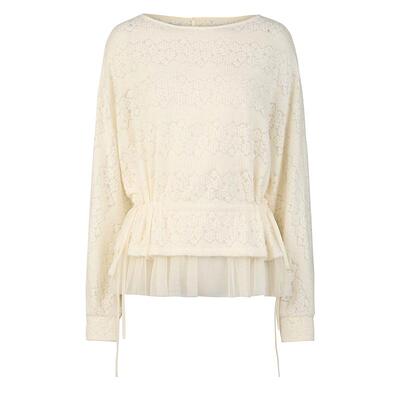 sdeer圣迪奥女装25年新品田园风圆领钩花收腰网纱外套S253Z2209