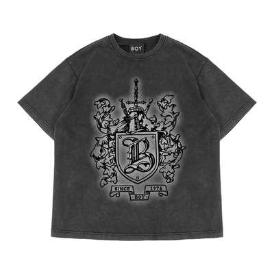 【失落之地】BOYLONDON25新款春夏情侣款植绒朋克水洗T恤N01139