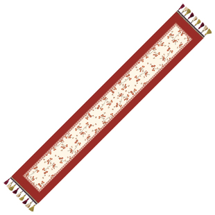 爱奇葩 原创寒梅傲雪复古桌旗茶席红色餐桌茶几高级盖布桌布茶垫