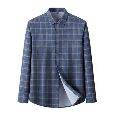 【全棉加绒】红豆男装100%纯棉加绒格子衬衫2025秋冬保暖衬衣加厚