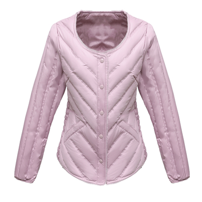 雅鹿低领羽绒服内胆女修身短款冬