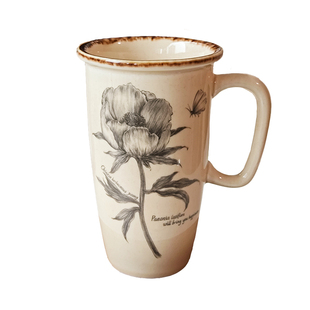 泽滕家马克杯陶瓷高杯复古欧式轻奢大号办公室泡茶手冲咖啡拿铁杯