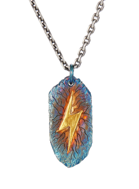 足银黄金太角链男包金吊坠项链