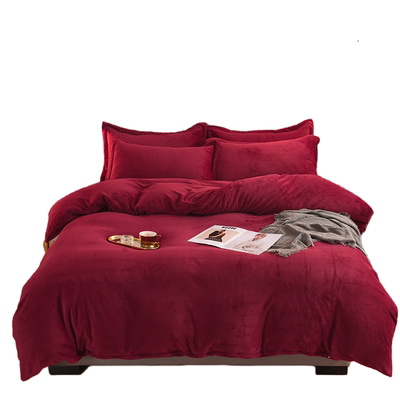 定制纯色加厚牛奶珊瑚绒被套被罩