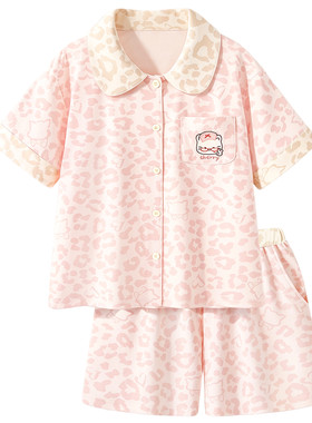 可爱娃娃领纯棉睡衣夏季家居服