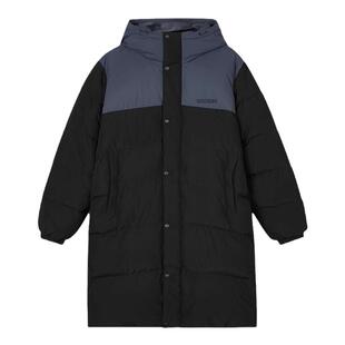 Skechers斯凯奇冬季男女同款撞色保暖梭织长款连帽羽绒服L424U184