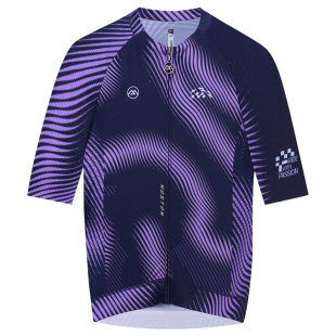 Monton脉腾骑行服新款短袖男款夏季透气速干公路车上衣紫色迈渐影