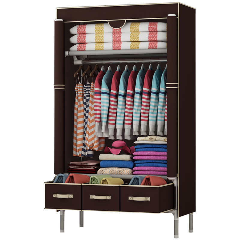 简易衣柜现代简约钢管加粗挂衣橱