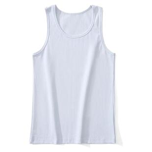 美式重磅400g纯棉粗螺纹健身背心男嘻哈无袖修身弹力运动打底衫潮