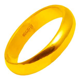 黄金戒指男女款足金999实心亮面泥鳅背指环简约大气送男友父亲