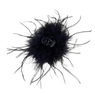 羽毛抓夹高级感2026新款白色毛毛发夹女后脑勺鸡毛鲨鱼夹夹子头饰