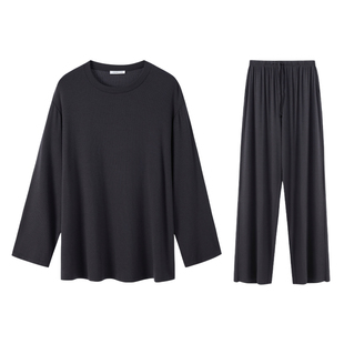 【罗纹假日-睡衣男款】伊维斯长袖家居服套装男可外穿睡衣秋冬