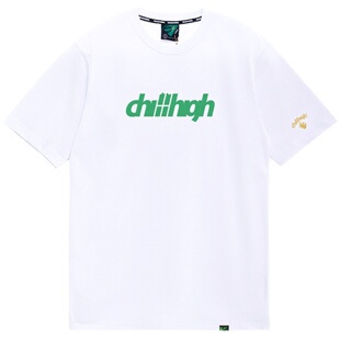 ChillHigh logo美式复古情侣纯棉半袖短袖t恤男女潮牌百搭ins潮夏
