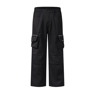 98SQUID 美式高街褶皱多口袋伞兵休闲裤男女宽松休闲阔腿垂感长裤