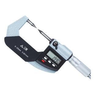 三量单双尖头壁厚圆头花键小测头叶片扁尖压接高度尺数显千分尺